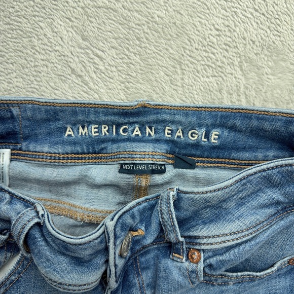 American Eagle Jeans Womens 00 Short Blue Kick Boot Next Level Stretch Flare - Picture 5 of 10